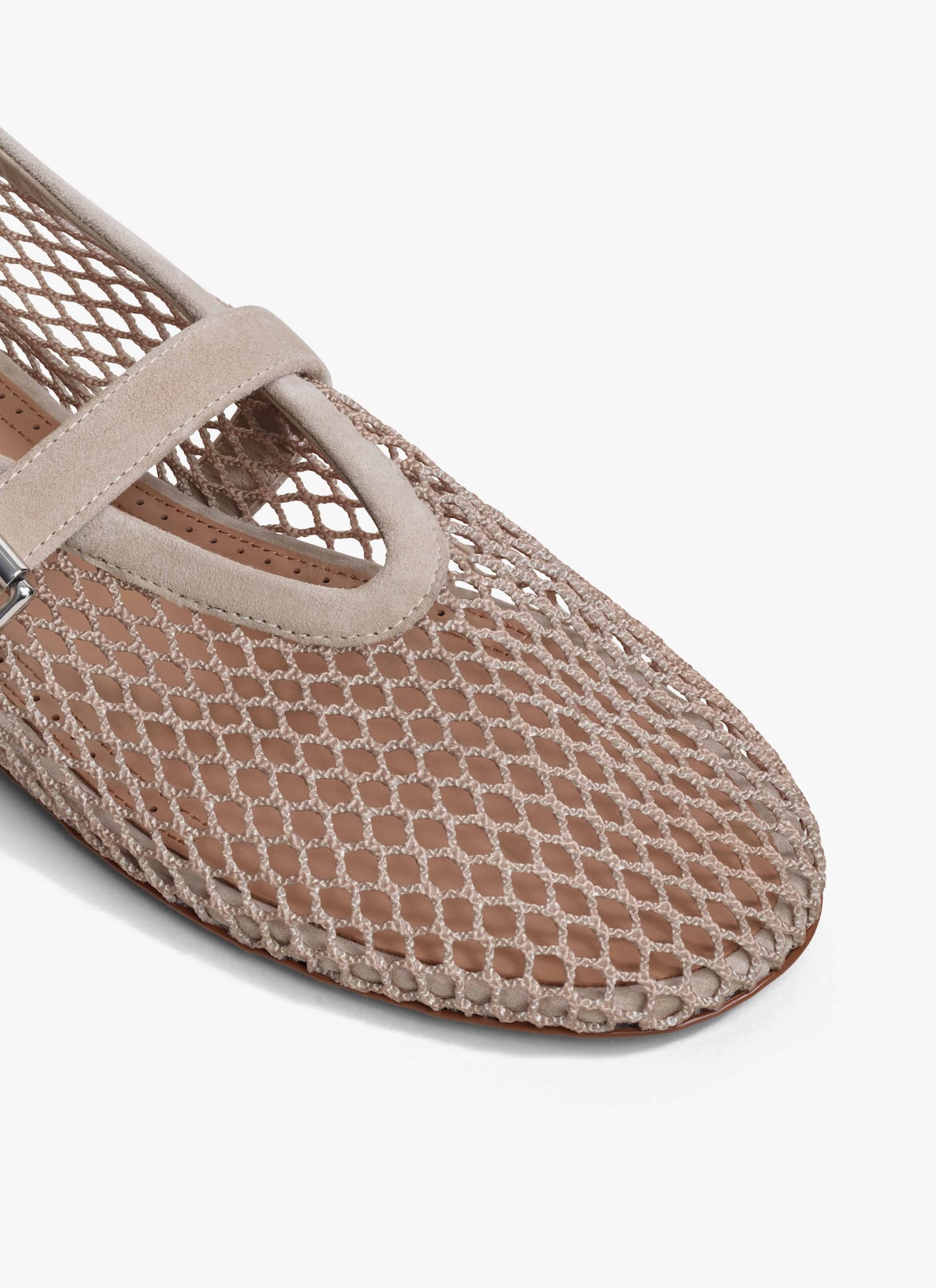 BALLET FLATS IN FISHNET ALAÏA GREGE BALLET FLATS IN FISHNET